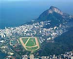 The Hipódromo da Gávea Rio de Janeiro, Brazil, in a view from the air near the outlook at Corcorvado rock
